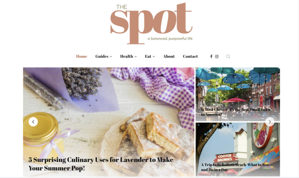 The Spot Website Home Page
